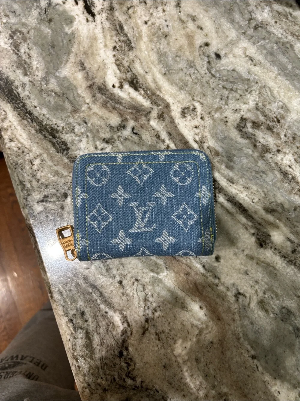 Louis Vuitton Denim Monogram Zippy Coin Wallet in Blue with Gold Hardware - Picture 1 of 4